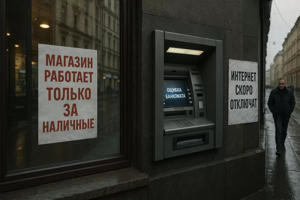 Цифровой коллапс в Москве: магазины переходят на наличные, банкоматы сбоят, а интернет скоро отключат