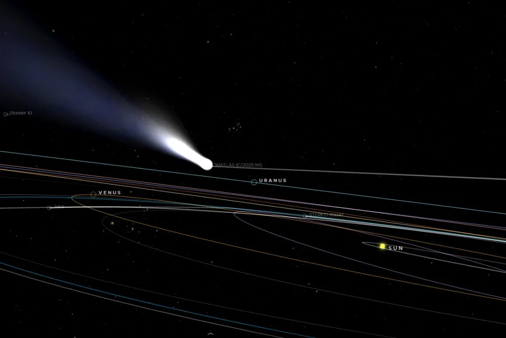 Межзвездная комета 3I/Atlas покидает Солнечную систему: как ее отследить