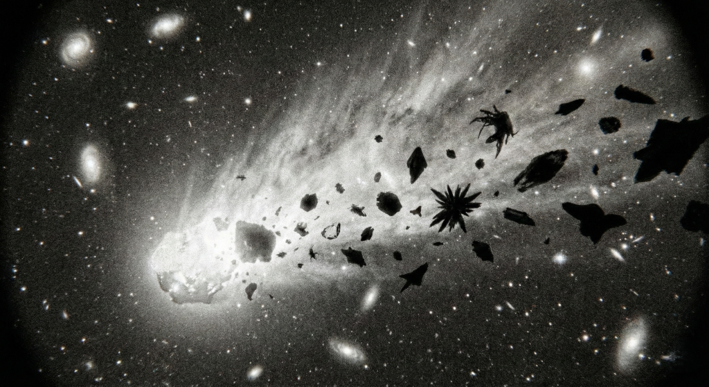 Вокруг кометы 3I/ATLAS обнаружен рой неопознанных объектов Вокруг кометы 3I/ATLAS обнаружен рой неопознанных объектов